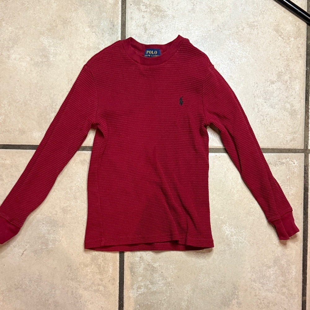 Polo by Ralph Lauren Red Long Sleeve Kids Tee